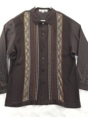 Michael Irvin 88 Cardigan Sweater Mens XL Brown  Knit Long Sleeve